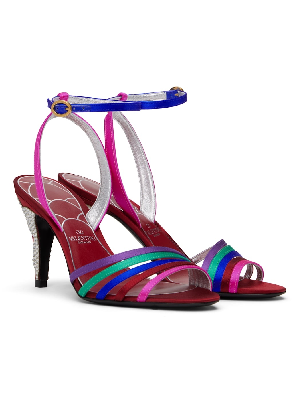 Multicolor Ladycrush Satin Heeled Sandals - 4