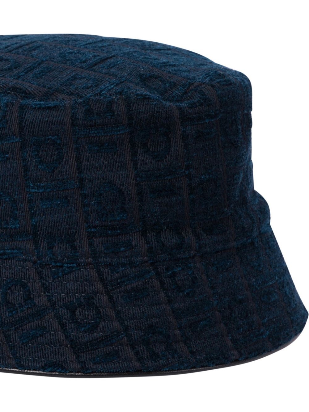 logo velvet bucket hat - 4