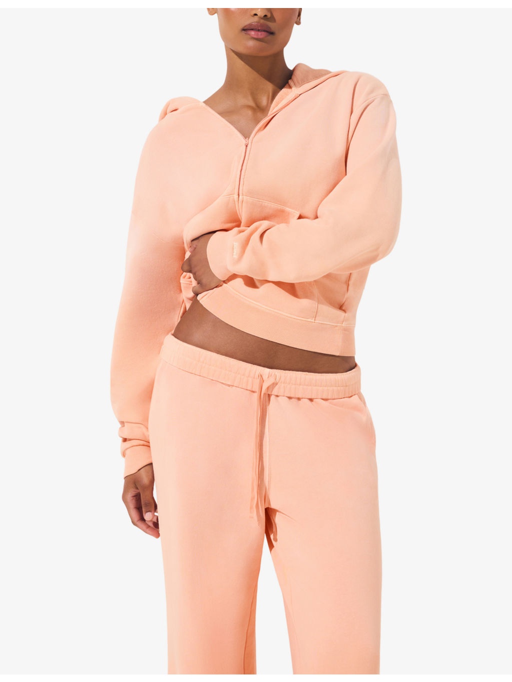French Terry Straight-Leg Low-Rise Cotton Jogging Bottoms - 3