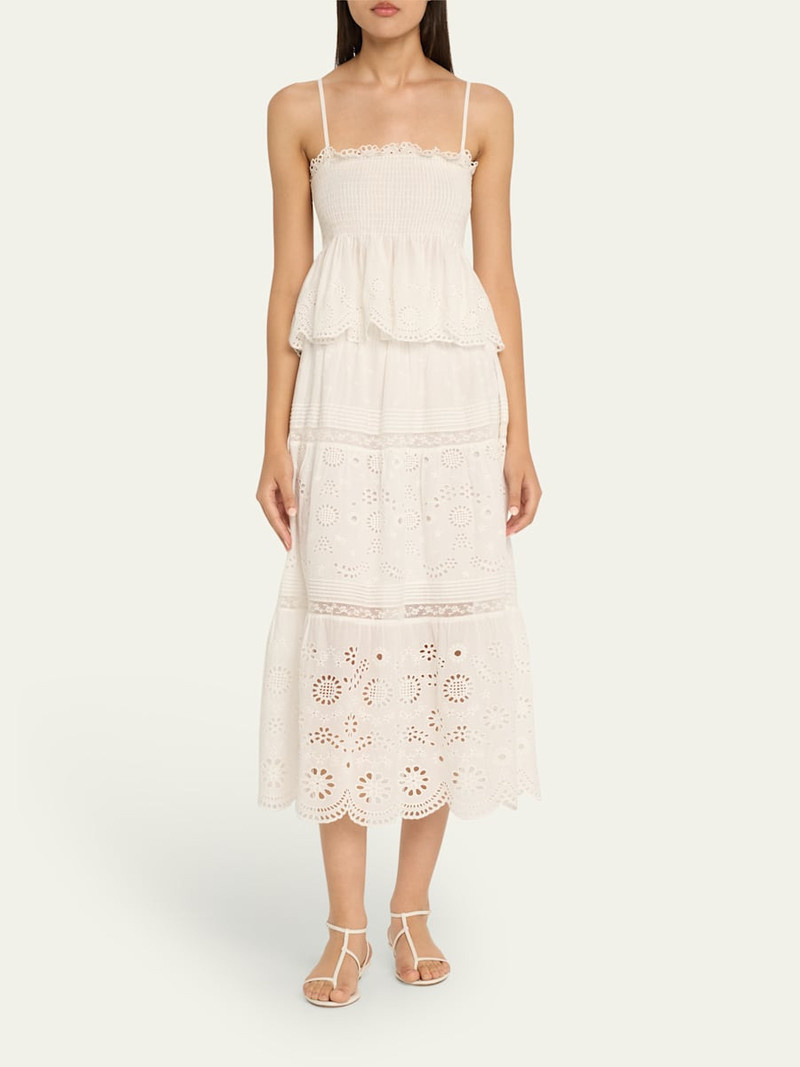 LoveShackFancy Condie Eyelet Peplum Top outlook