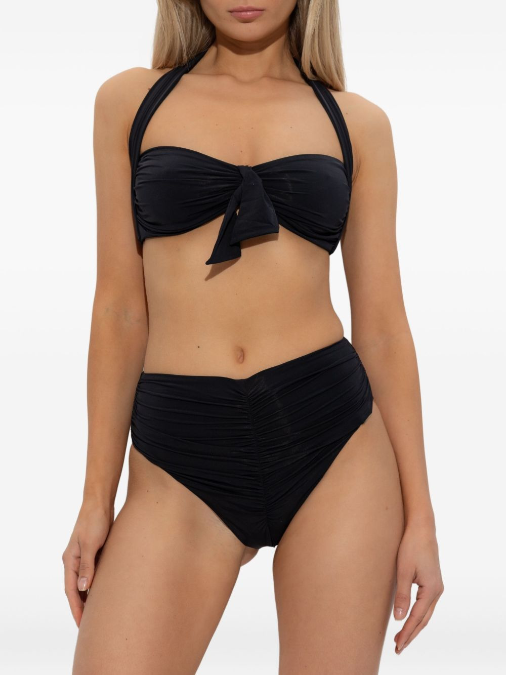 halterneck ruched bikini - 2