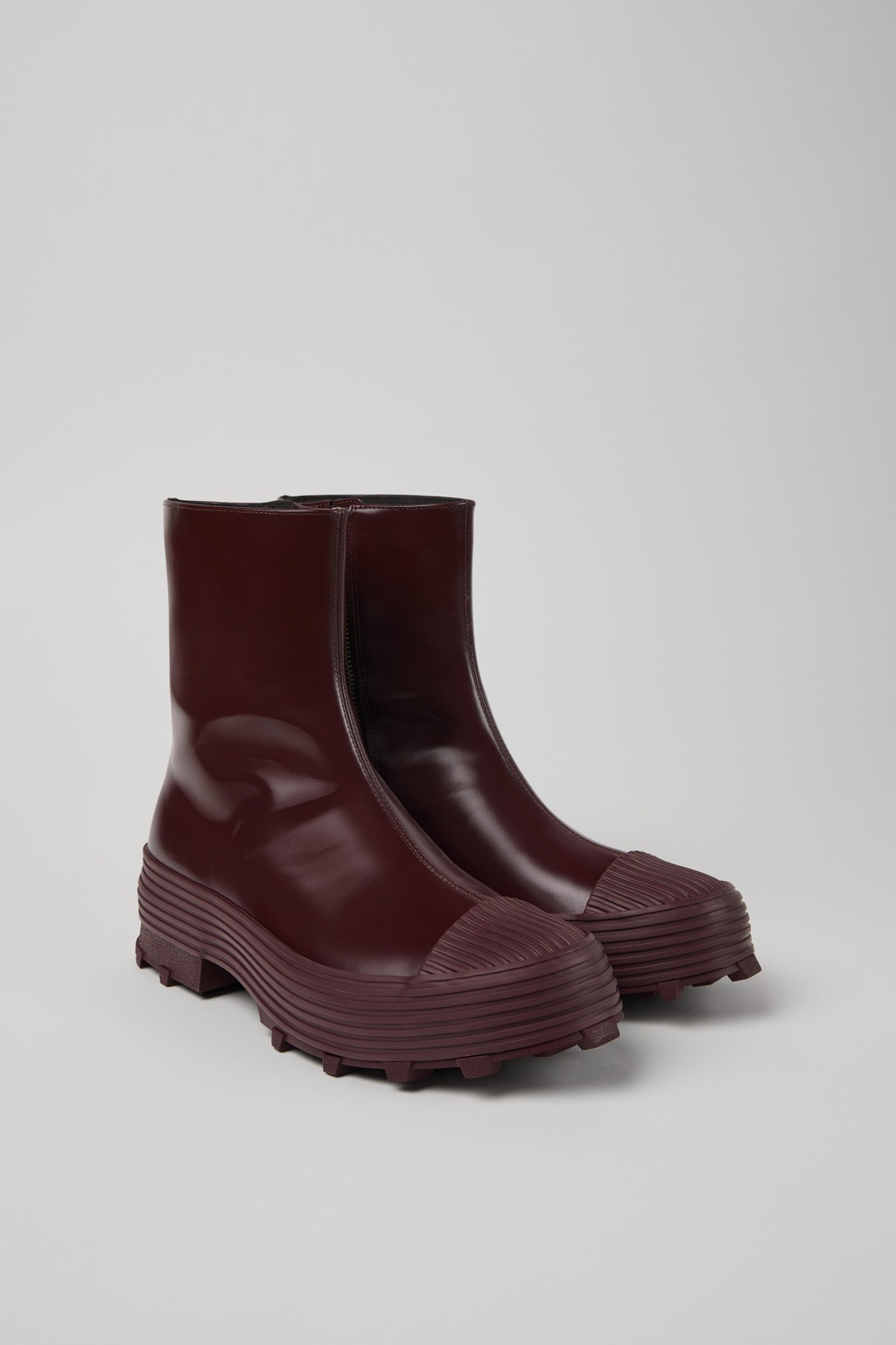 Burgundy Leather Boots - 2