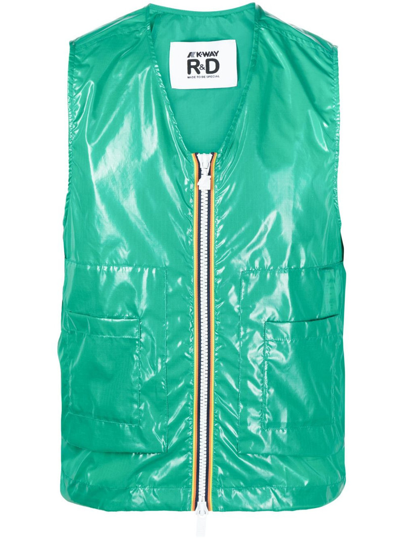 patent zip-up gilet 1