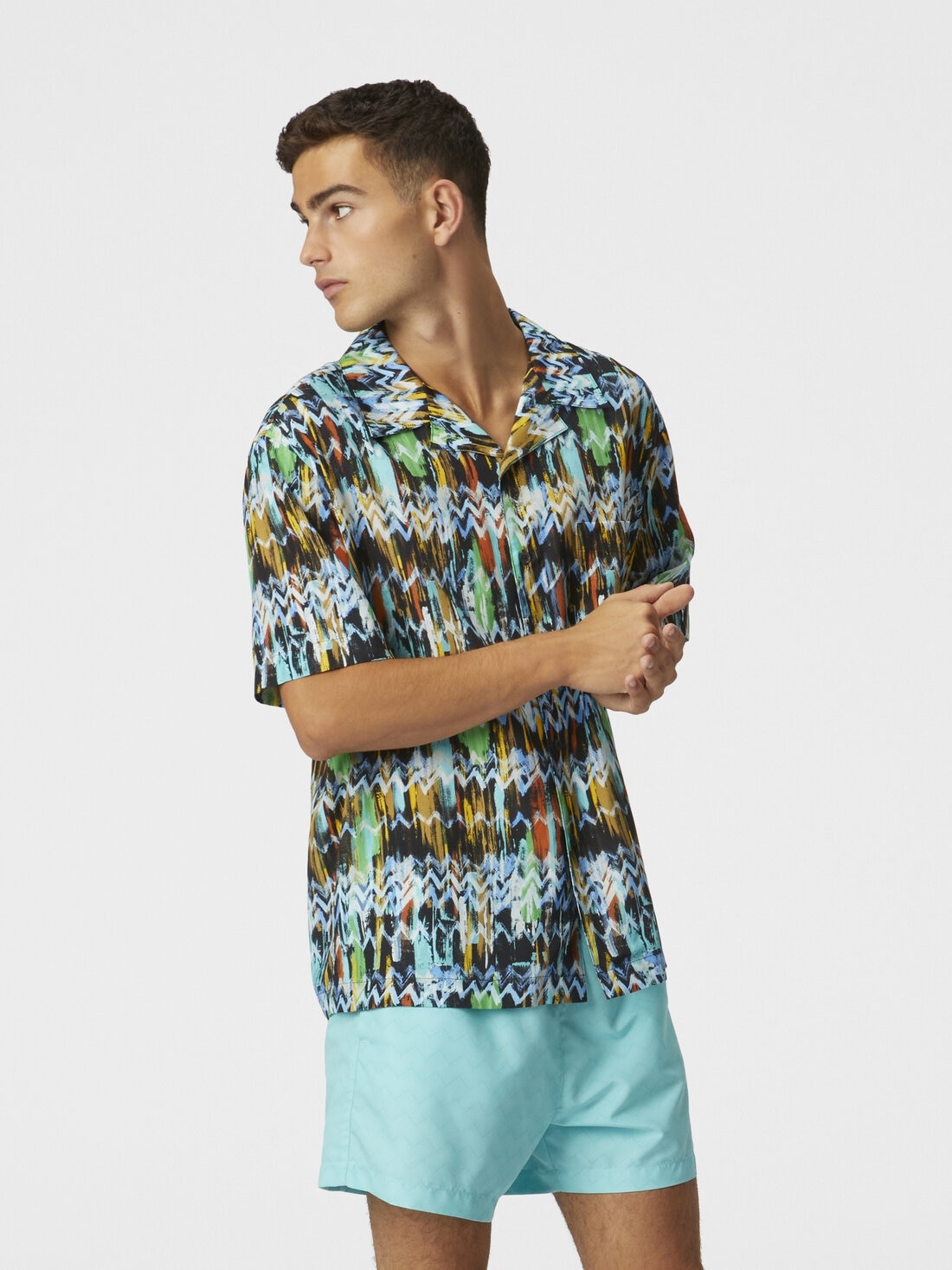 Tonal zigzag swim trunks - 4