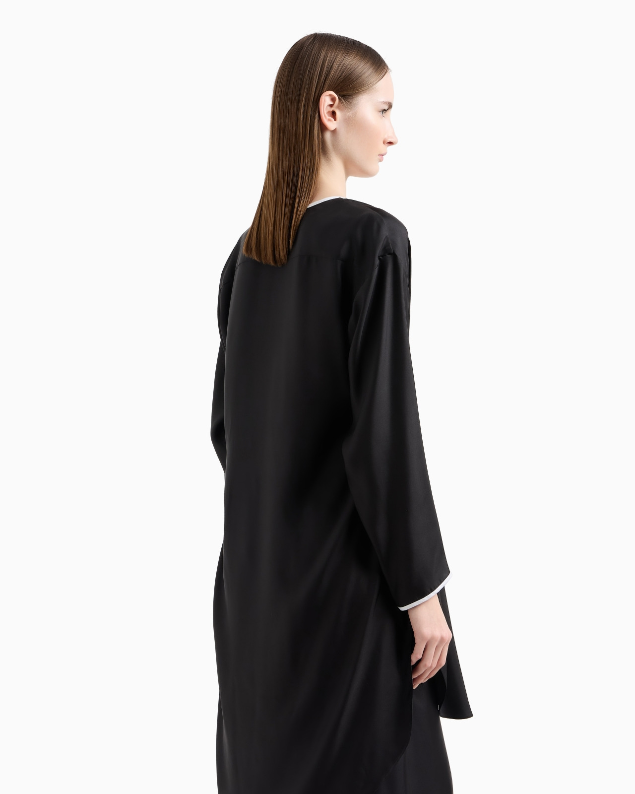 SILK SATIN LONG SHIRT - 3
