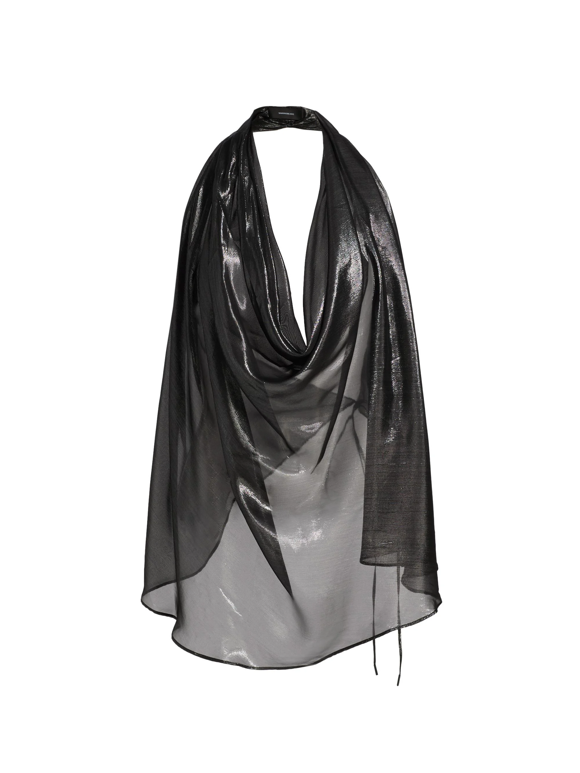 WARDROBE. NYC Women's Metallic Halter Blouse - Black - 1