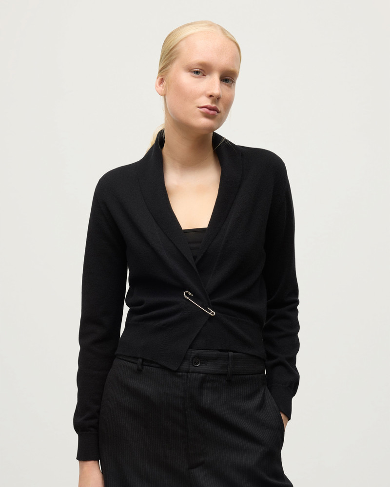 Crathie Black Shawl Cashmere Cardigan 5