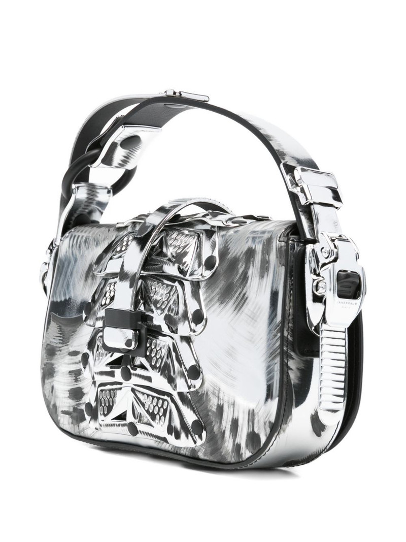 metallic-buckle patterned tote bag 3