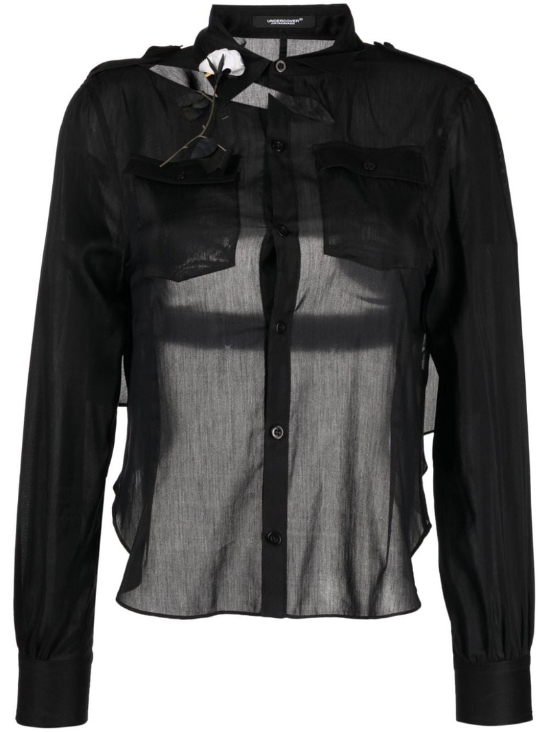 cut-out detailing cotton blend shirt 1