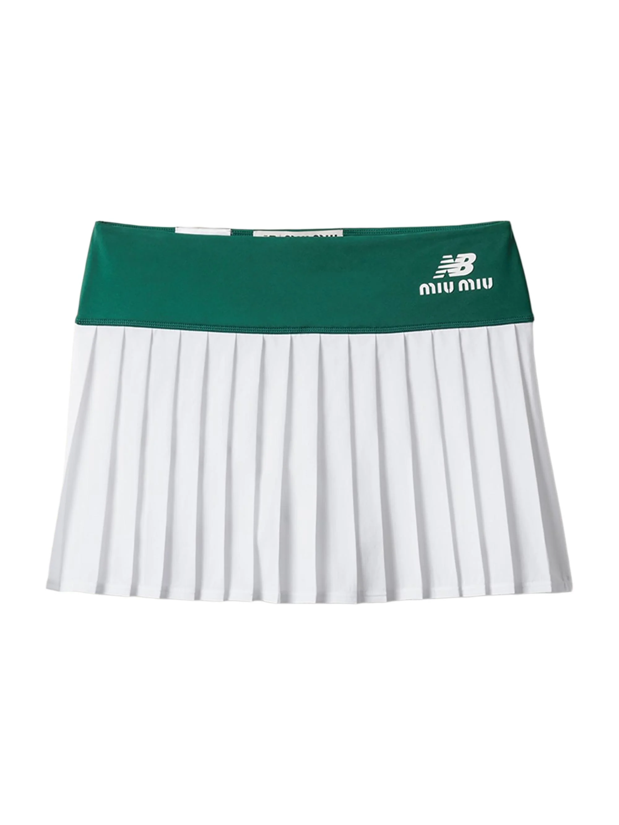 Women's New Balance X with Coco Gauff Stretch Technical Jersey Pleated Miniskirt - Green - 1