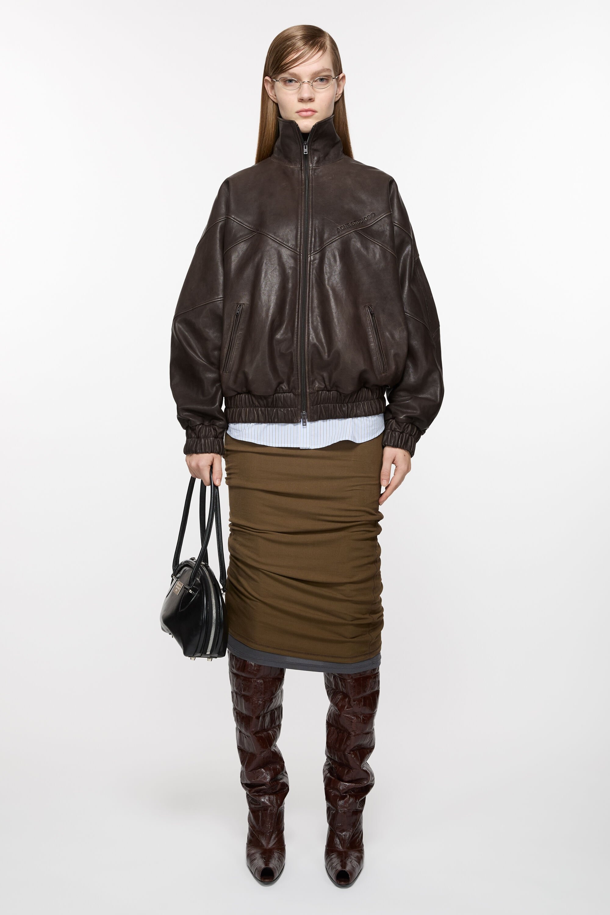 Leather jacket - Brown - 2
