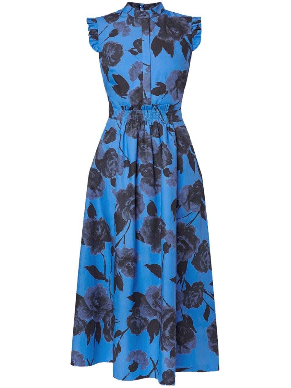 floral-print cotton midi dress - 1