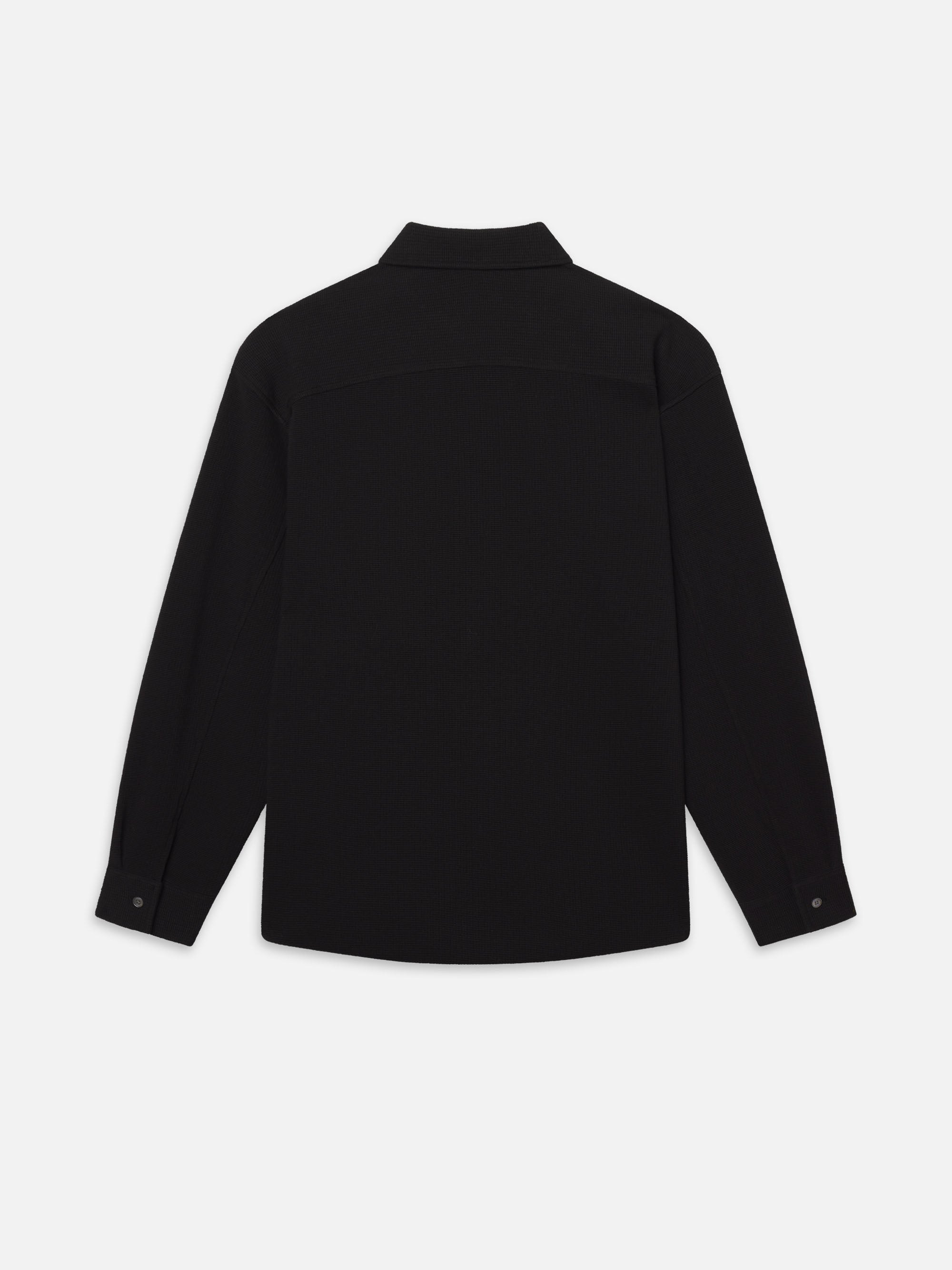 Waffle Textured Shirt in Black - 3
