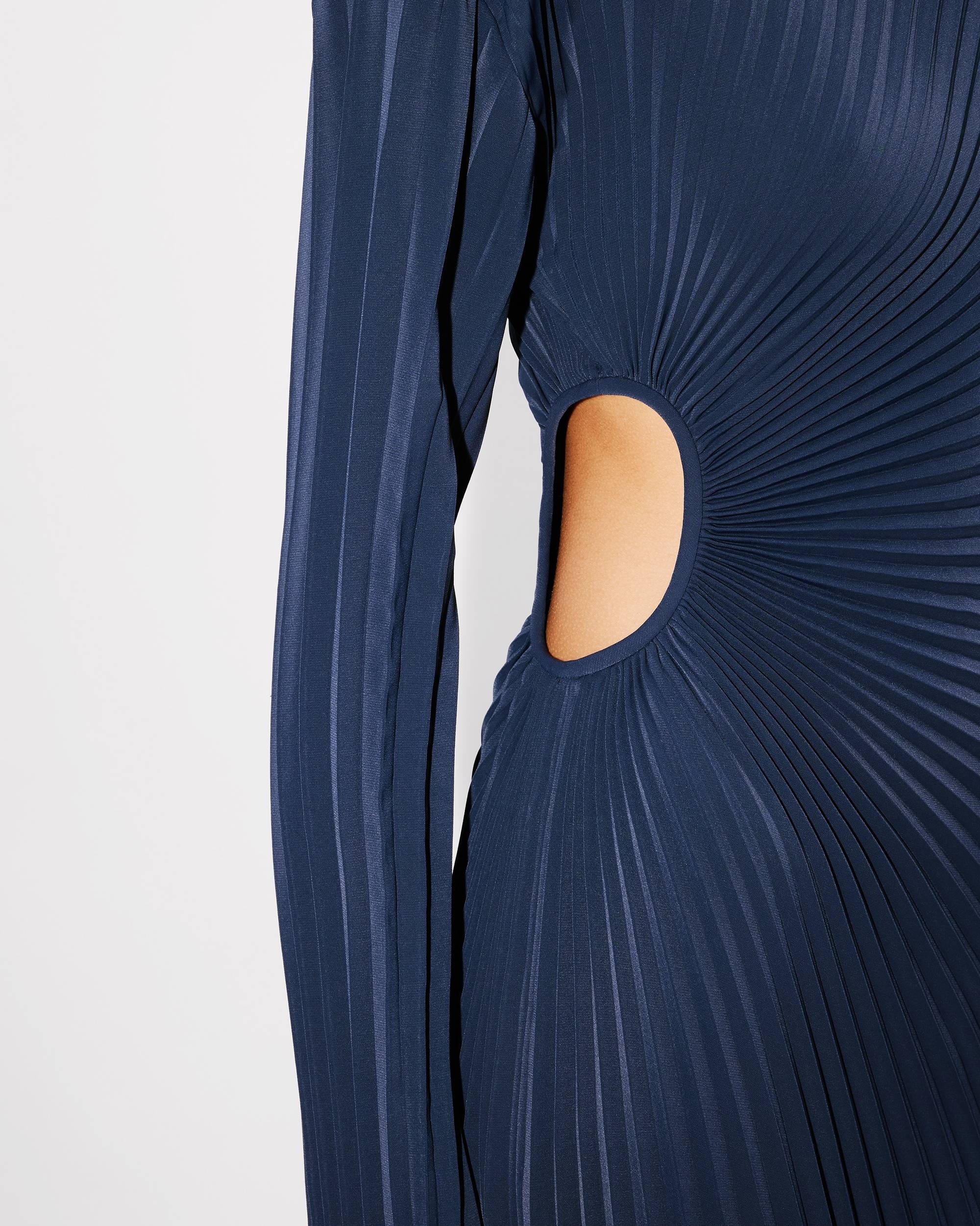 Sun-ray pleats long dress - 7