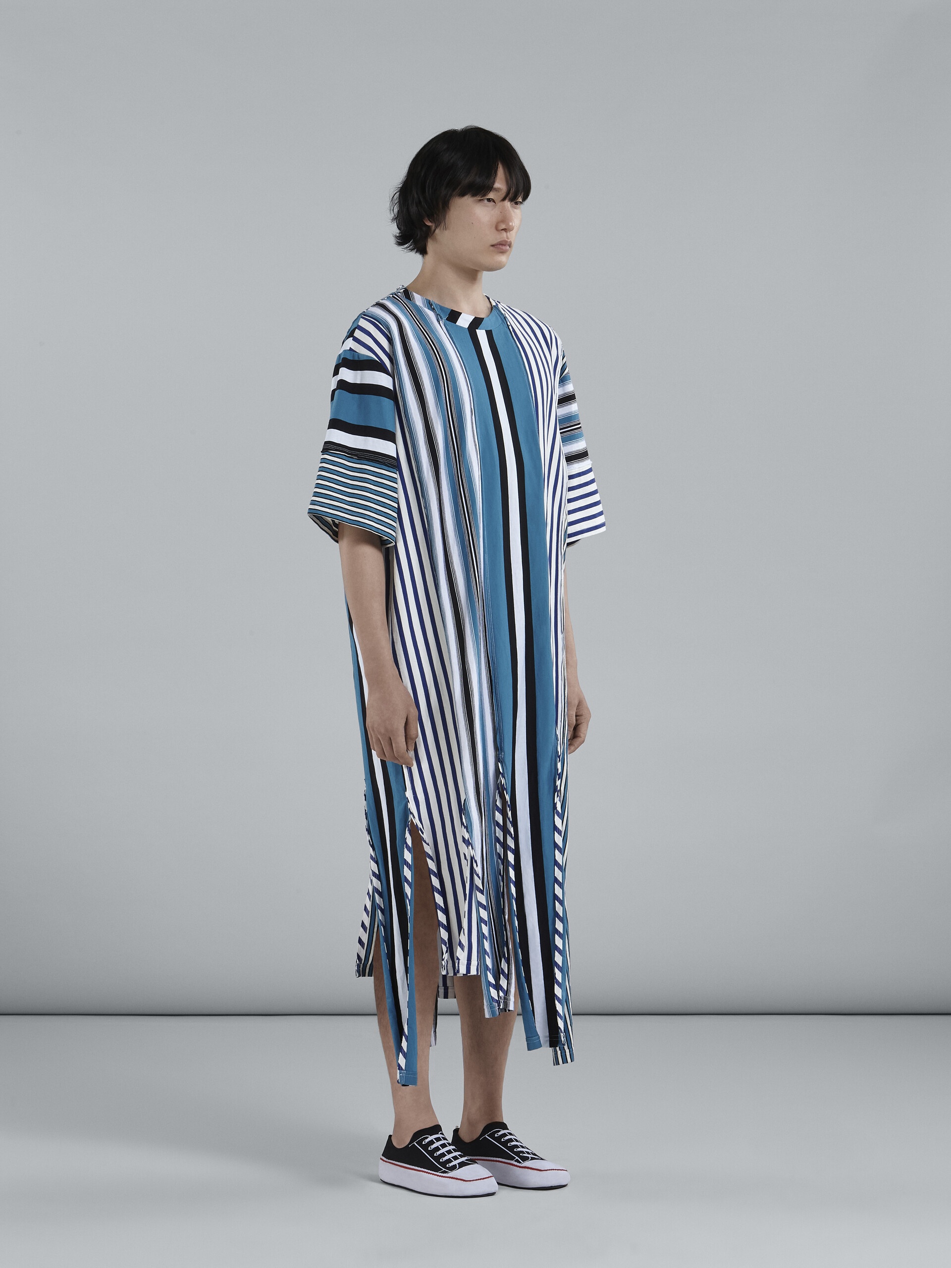 COMPACT STRIPED JERSEY CREWNECK T-SHIRT - 5