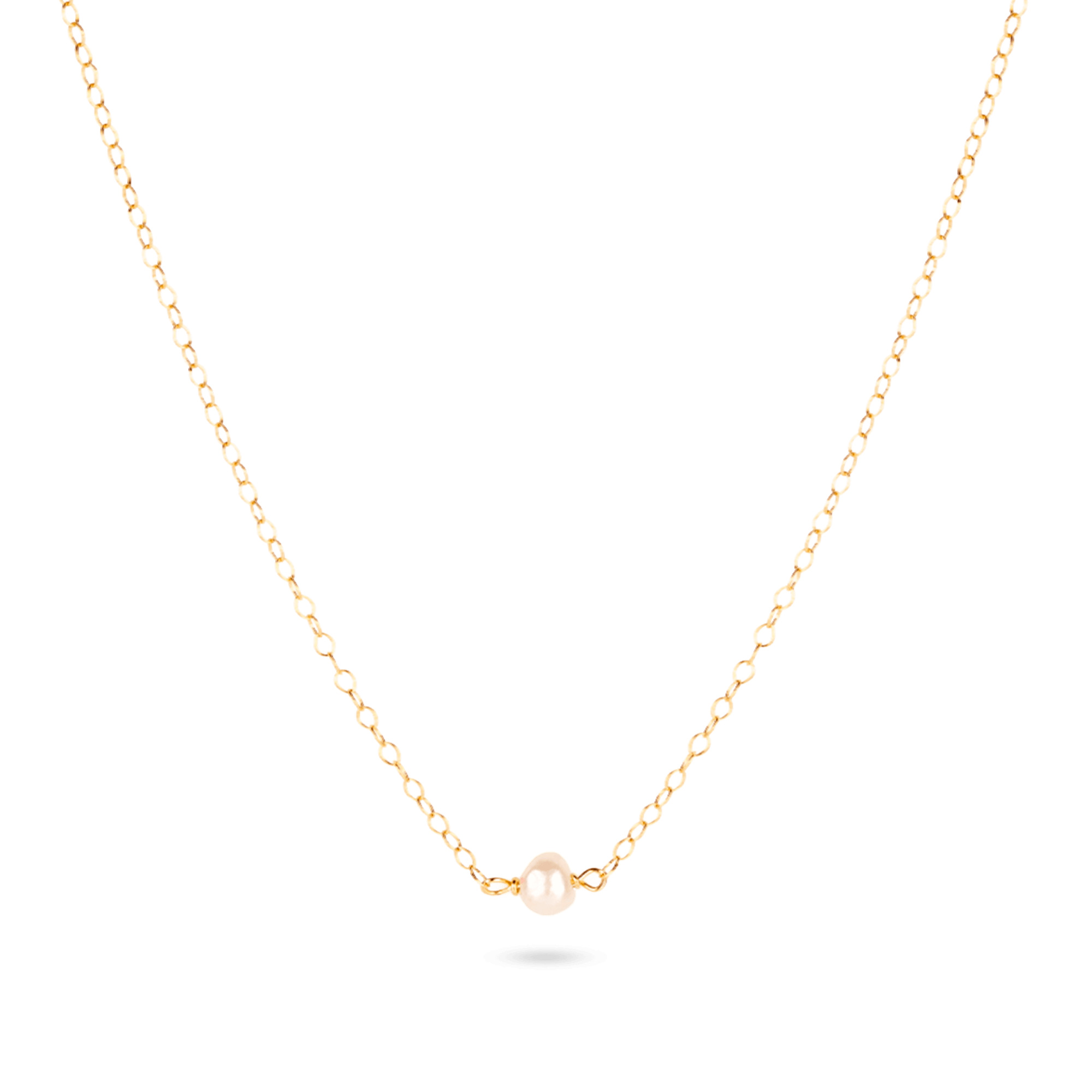 Tiny Solitaire Pearl Necklace - 3