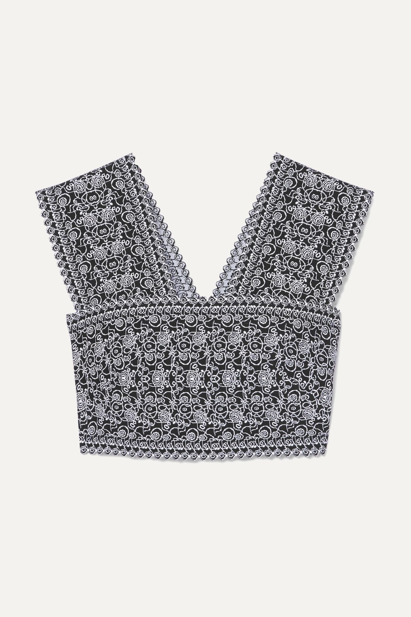 Cropped jacquard-knit top - 1