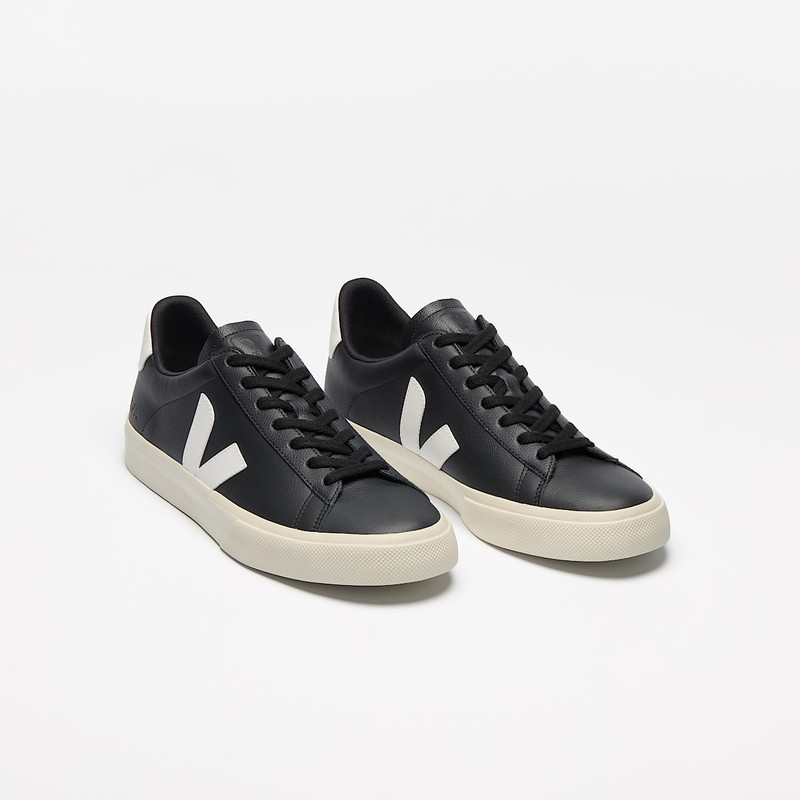 VEJA CAMPO LEATHER BLACK WHITE outlook