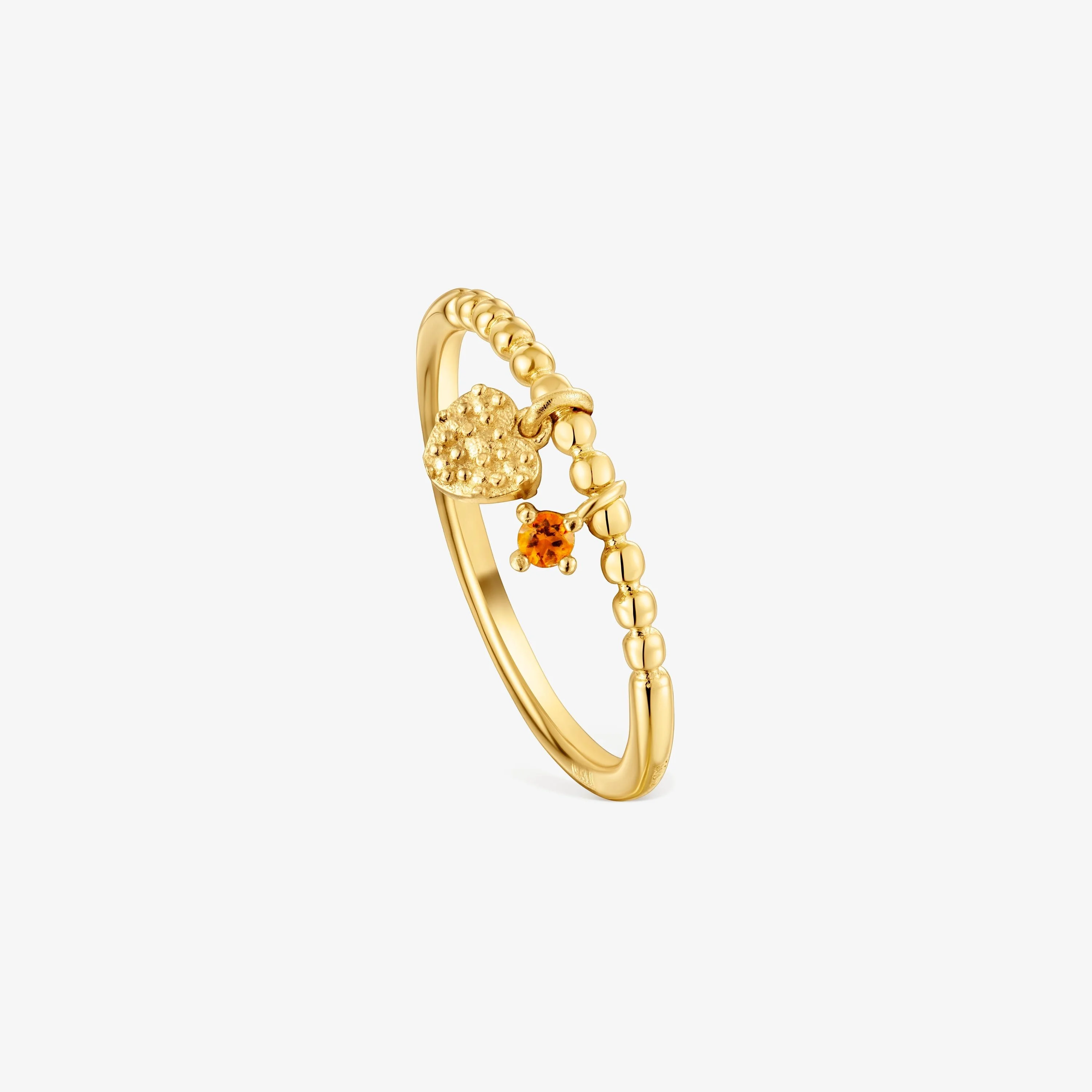 Small Ring with 18K gold vermeil and orange garnet TOUS Grain - 1
