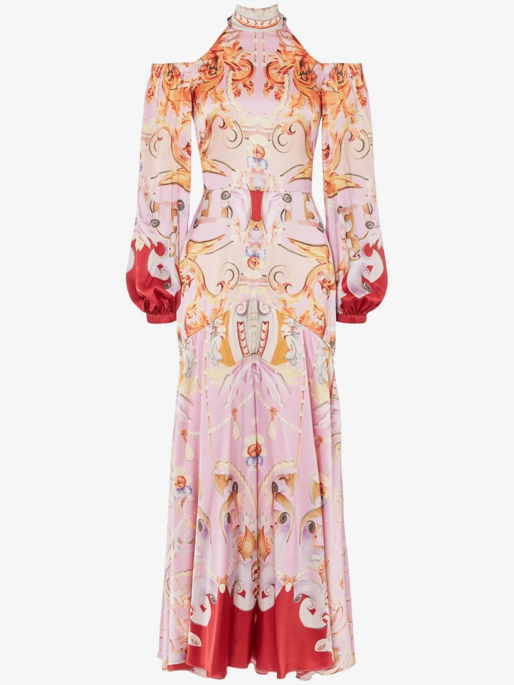 Carline-print cold shoulder dress - 1