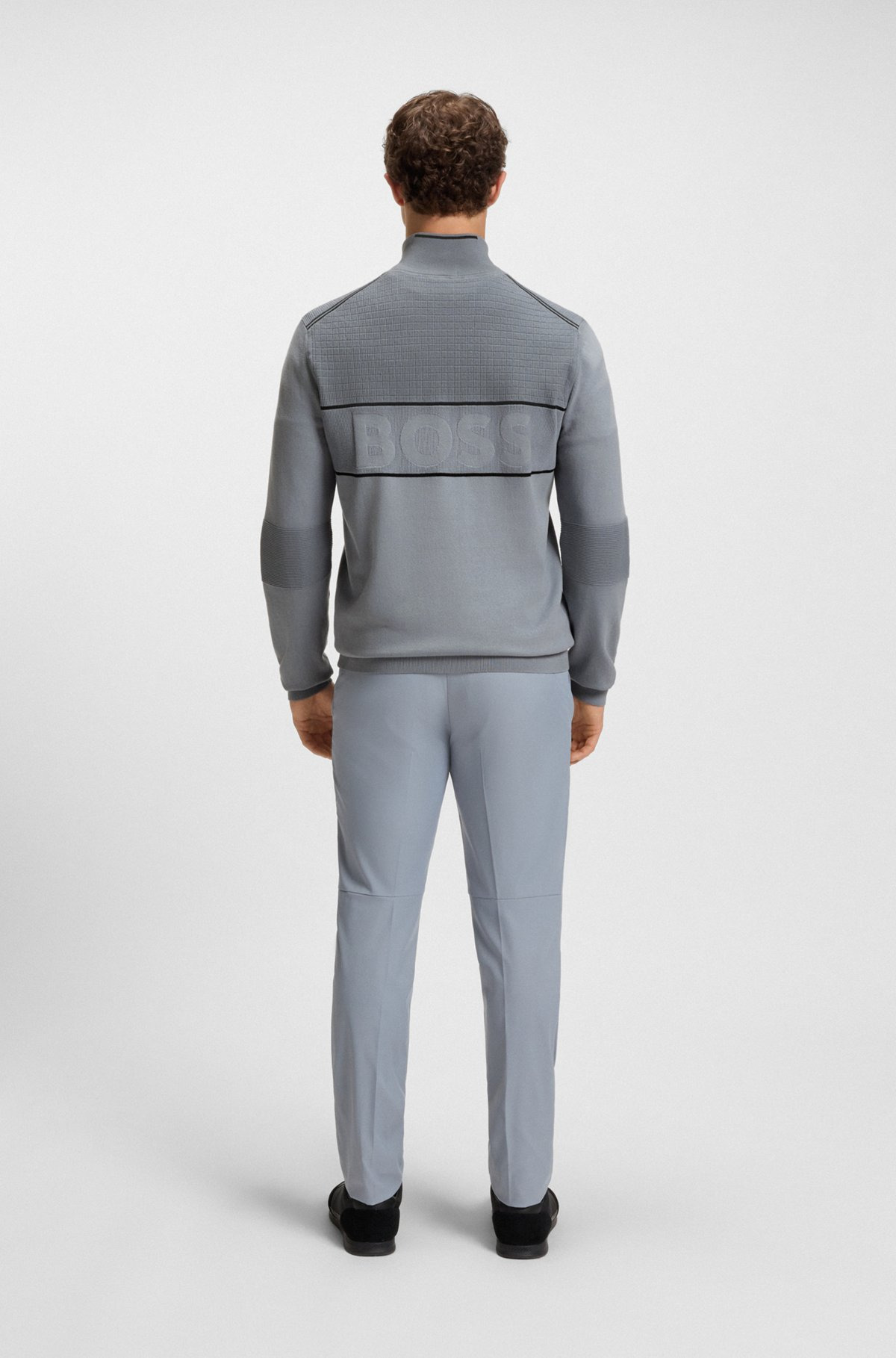 WATER-REPELLENT COTTON SWEATER WITH ZIP NECK - 5