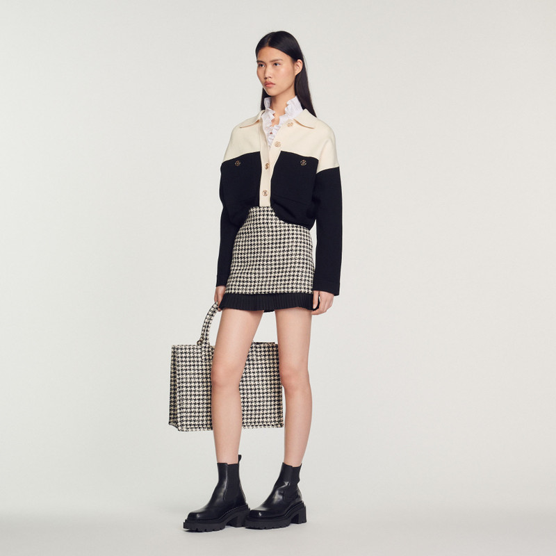Sandro Large tweed Kasbah tote bag outlook