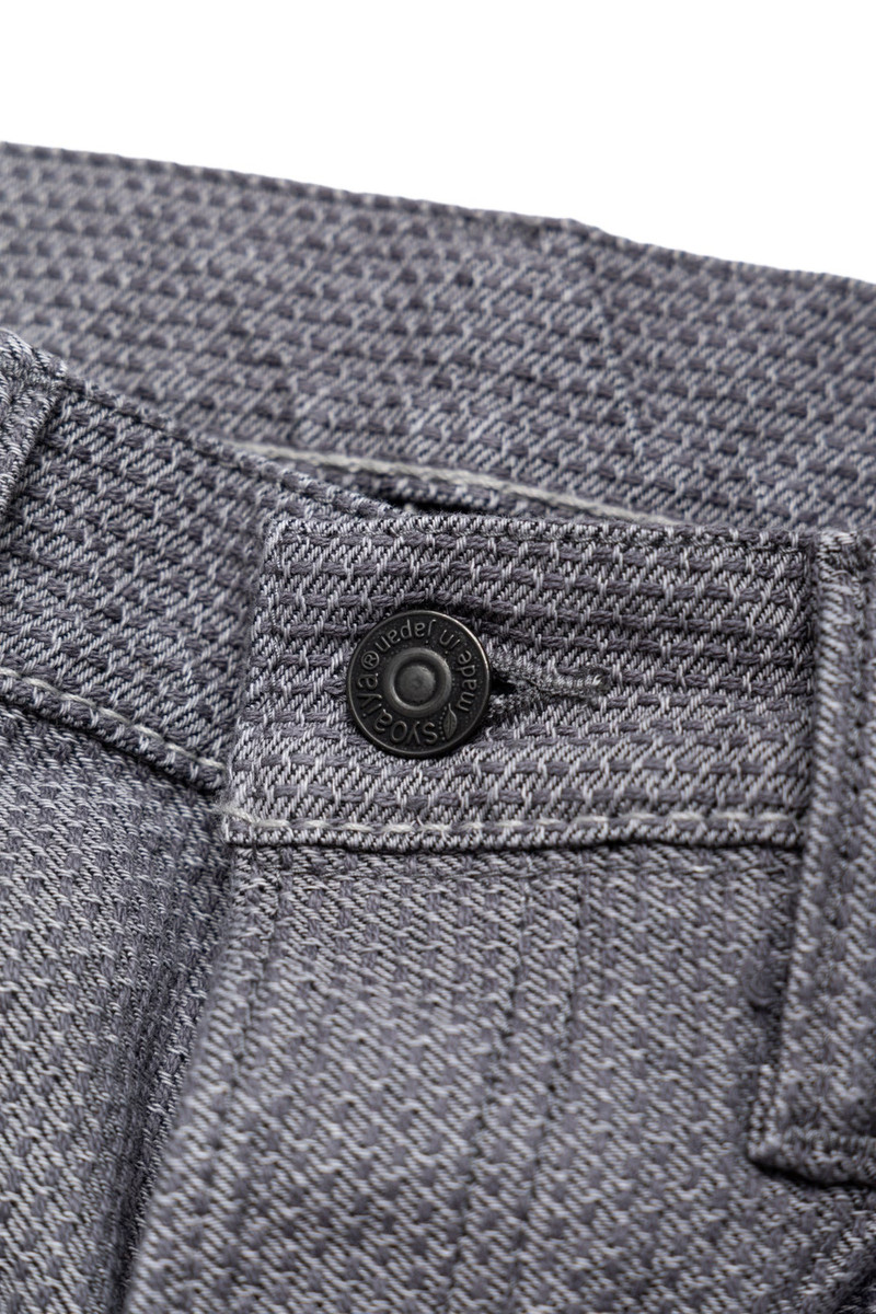 1178-GRY 12oz Sashiko 5P Pants Regular Fit - Heather Grey x Black 8