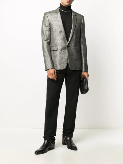 SAINT LAURENT lamé Prince of Wales check blazer outlook