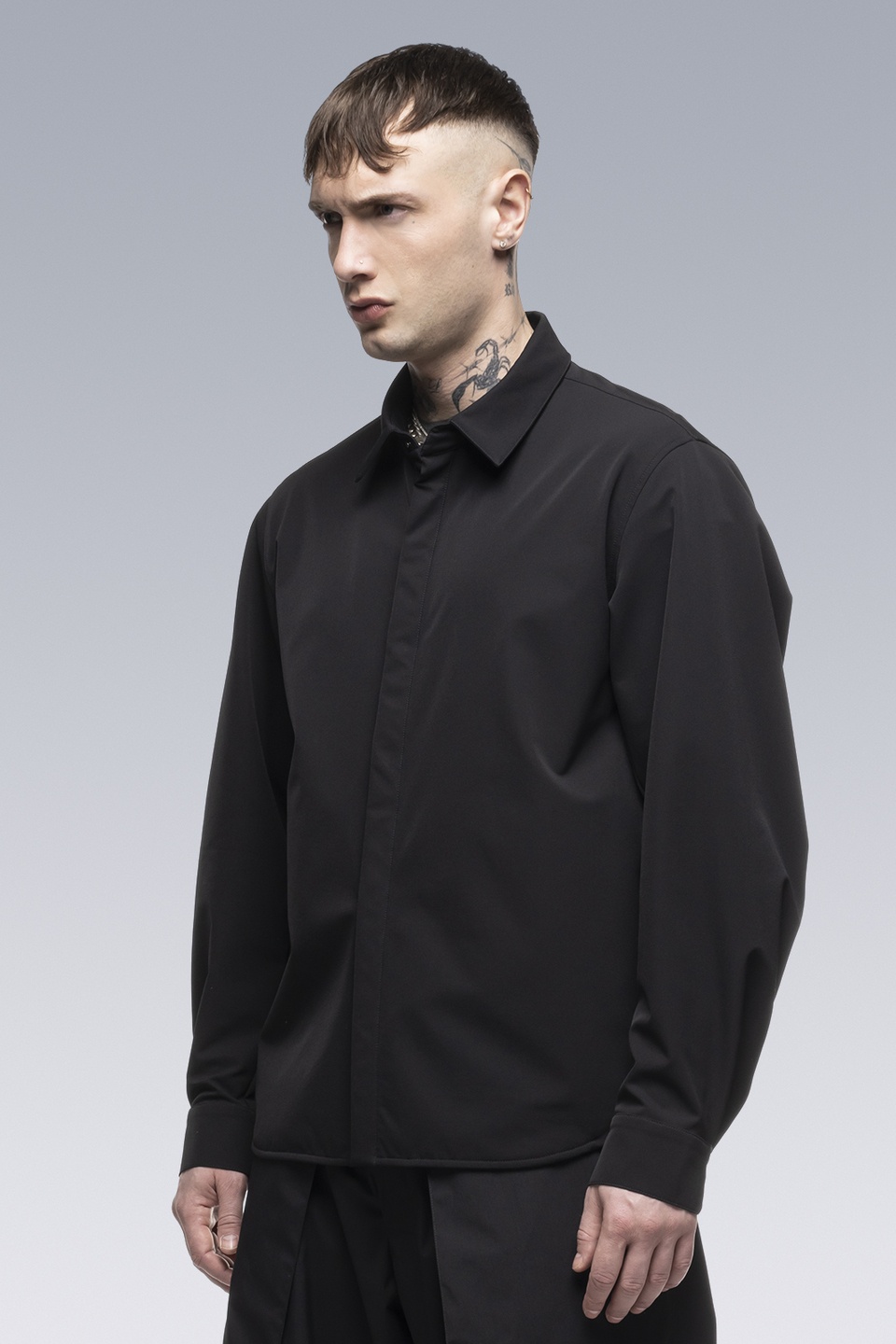 LA10-DS schoeller® Dryskin™  Press Button Shirt Jacket Black - 7