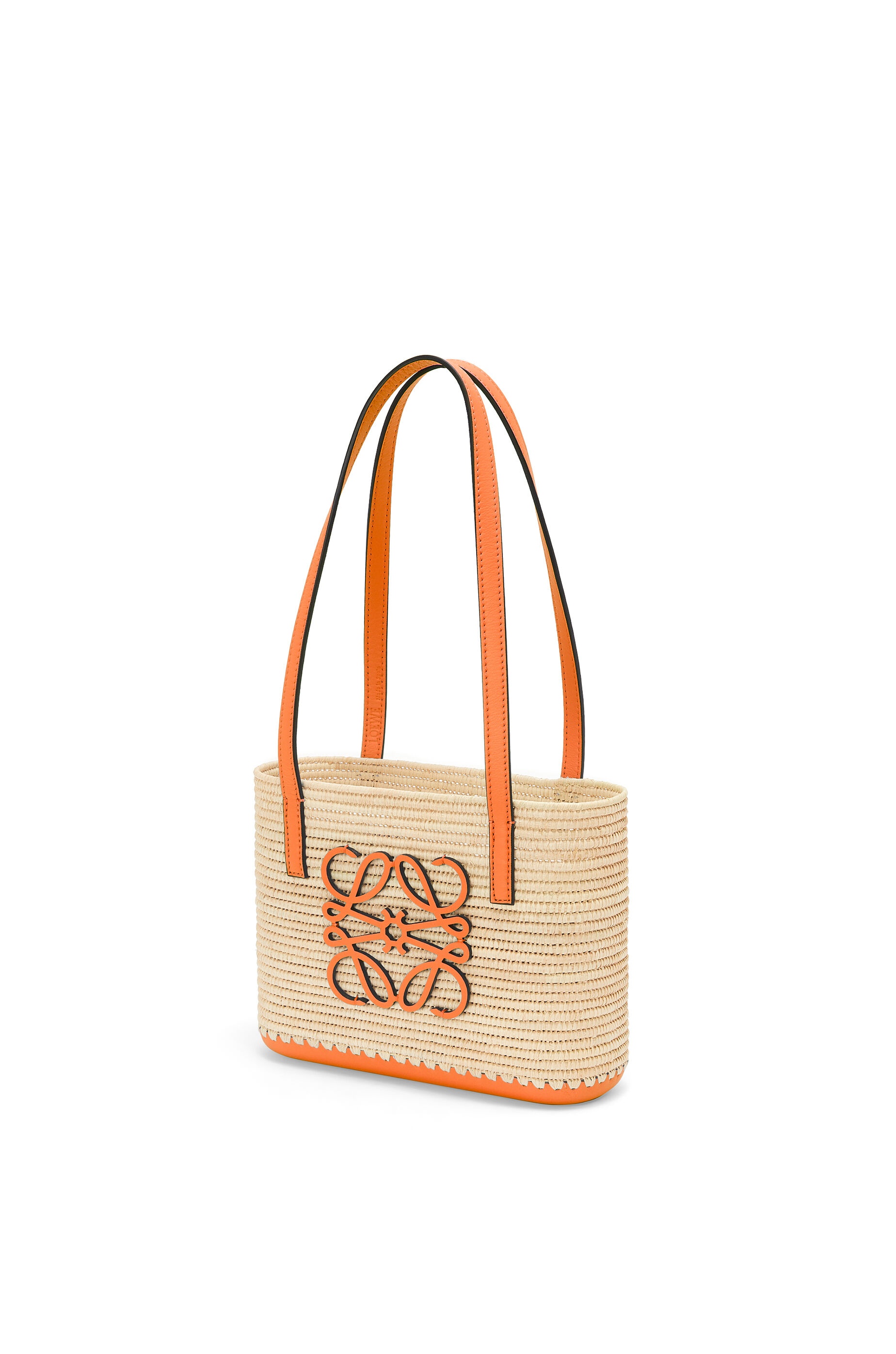 Mini Square Basket bag in raffia and calfskin - 3