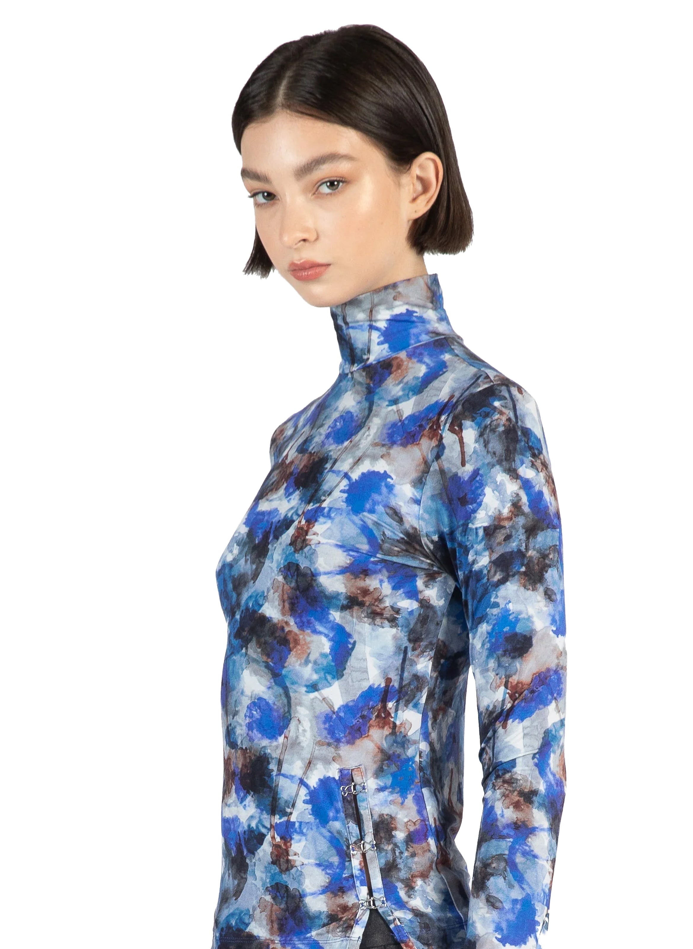 Printed Turtleneck Top Multicolour - 2