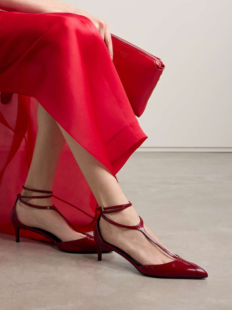 KHAITE Mia patent-leather pumps Red outlook