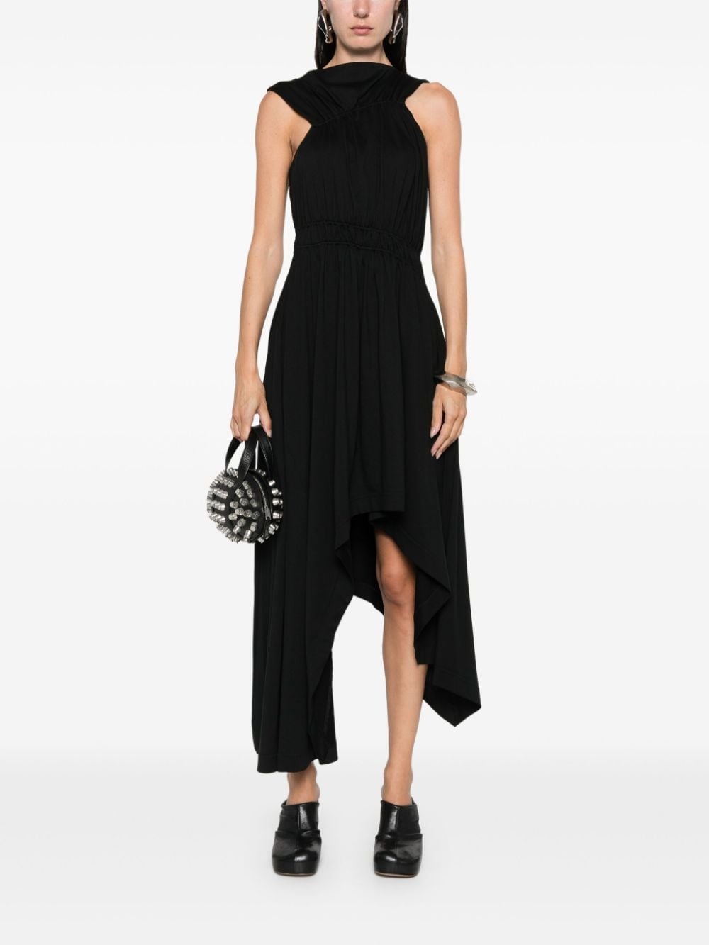asymmetric gathered dress - 2