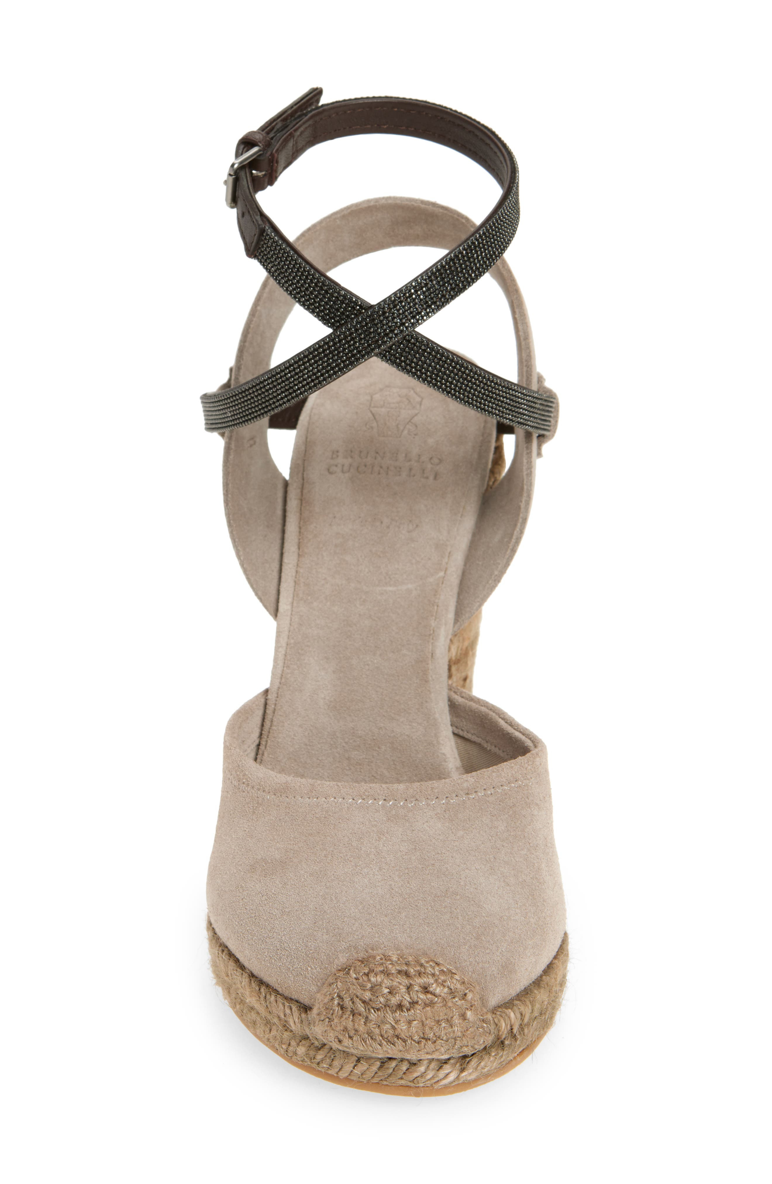 Monili Trim Espadrille Wedge Sandal - 4