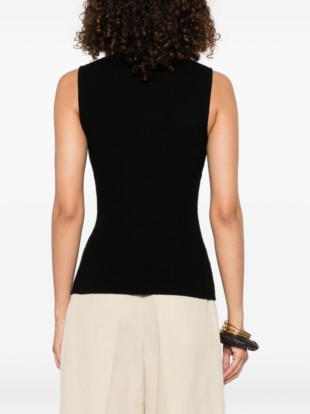 beaded cut-out tank top - 4