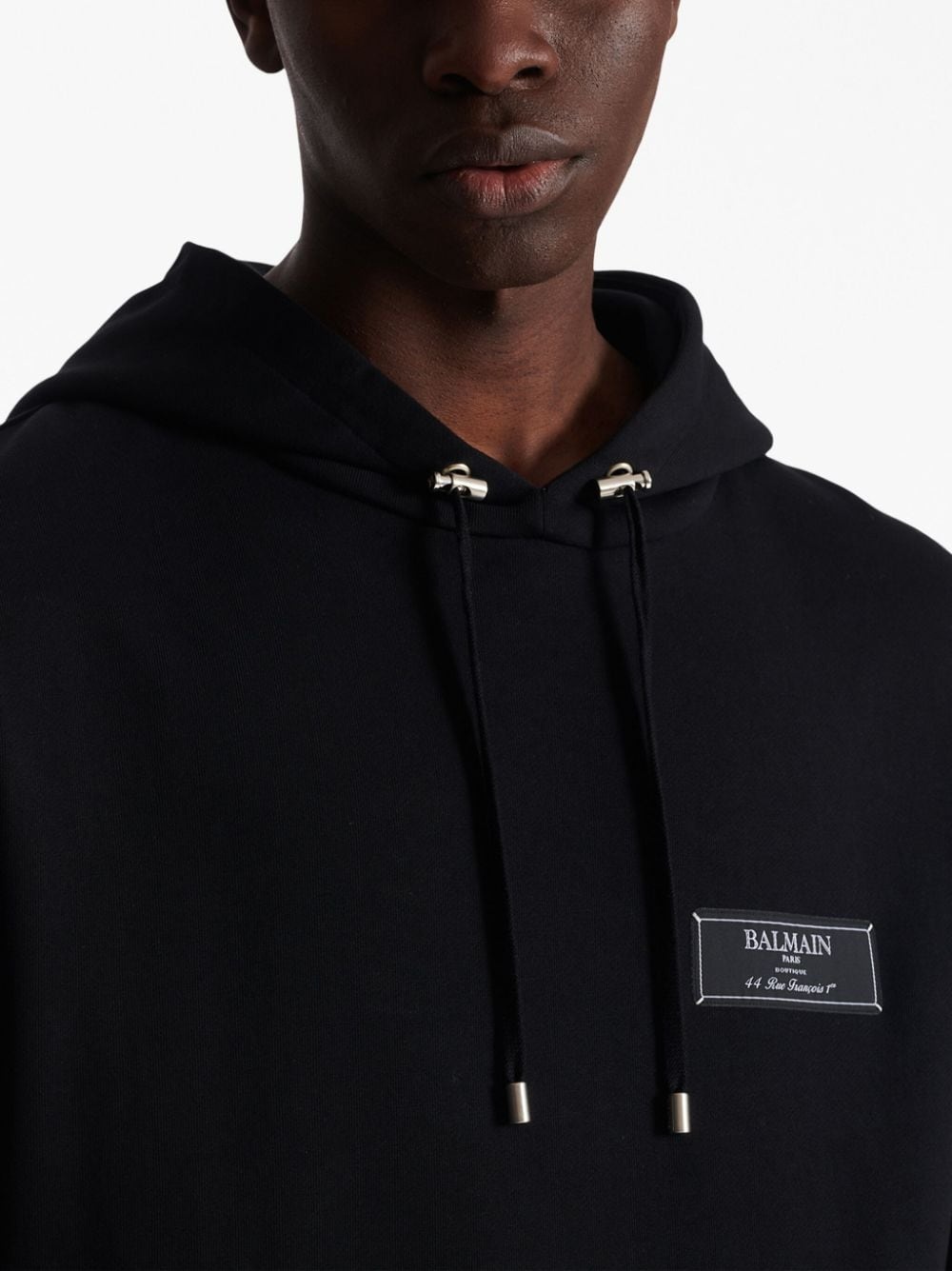 logo-patch cotton hoodie - 7