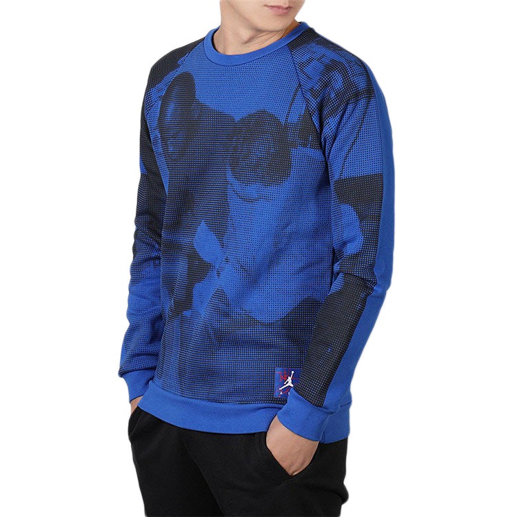 Air Jordan Fleece Printing Round Neck Blue BQ1384-423 - 3