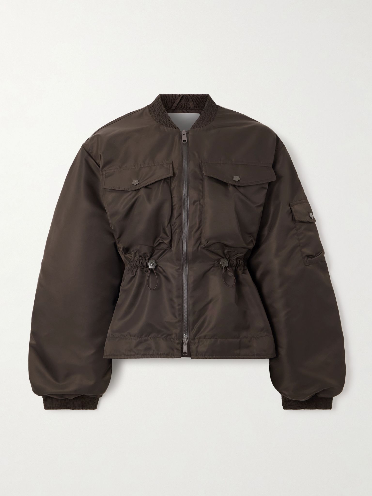 Birdie ruched padded shell bomber jacket Brown - 1