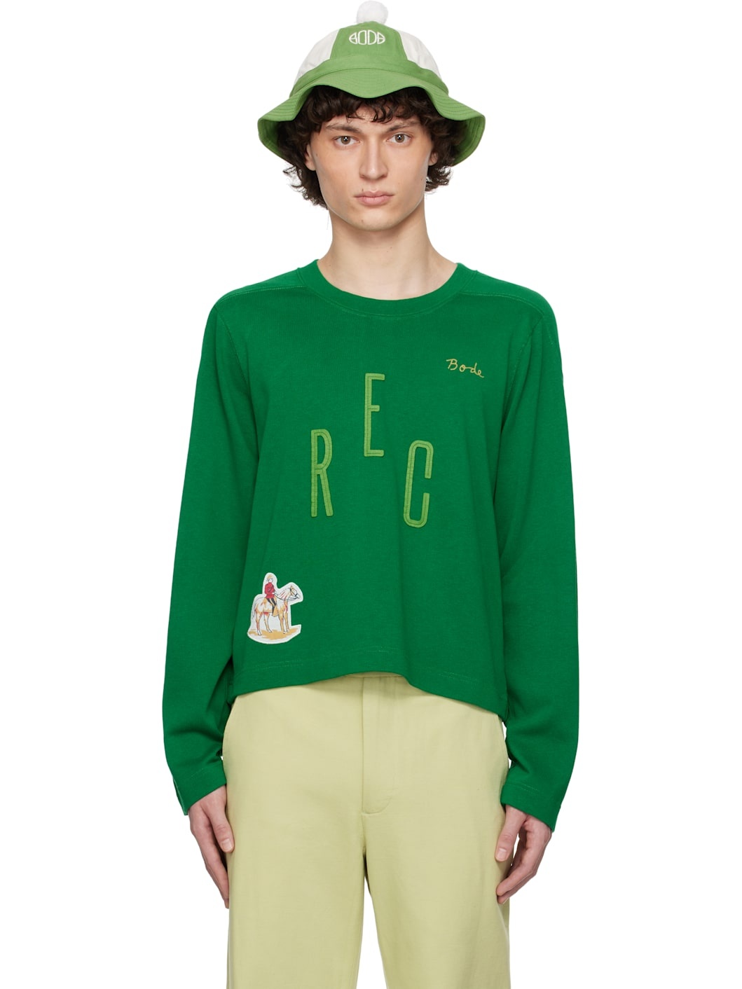 Green 'Rec' Pullover Sweater - 1