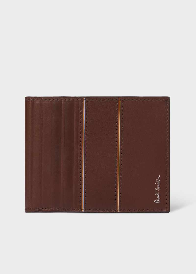 Dark Red Panel Compact Billfold Wallet 1