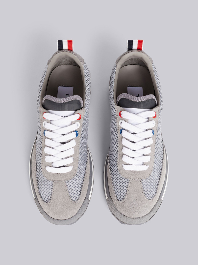 Dark Grey Tessuto Mesh Suede Back Unlined Tech Runner 4