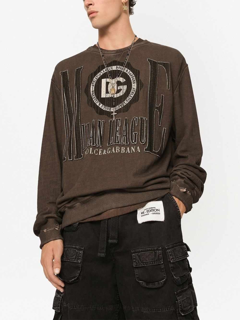 logo-print cotton sweatshirt - 5