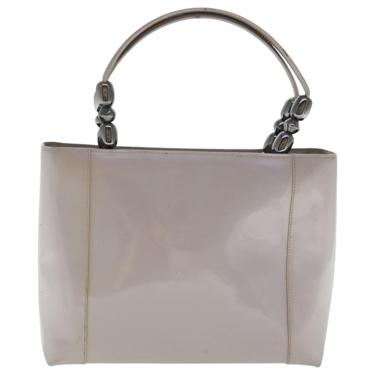 DIOR Maris Pearl Hand Bag Patent Leather Purple Silver - 3
