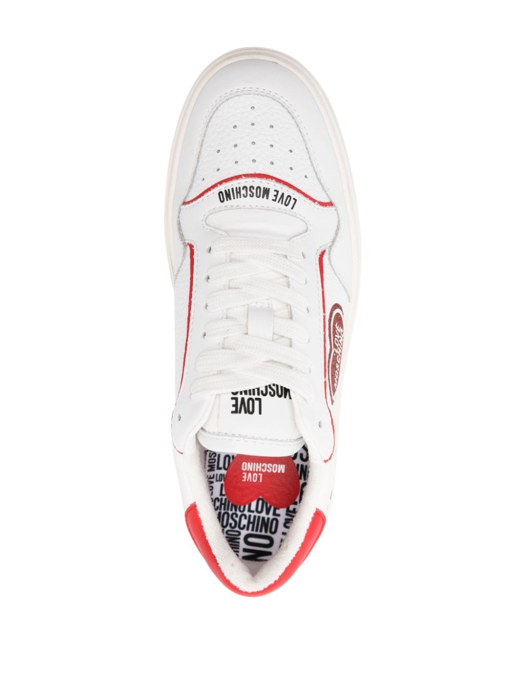 logo-patch leather sneakers - 4