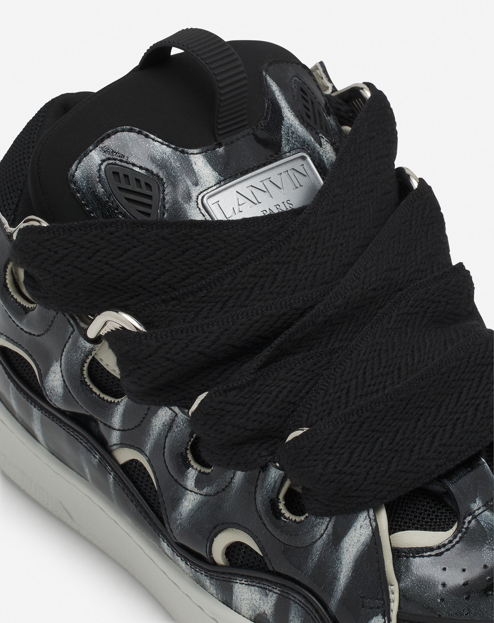 CURB LEATHER SNEAKERS WITH SPARKLES - 5
