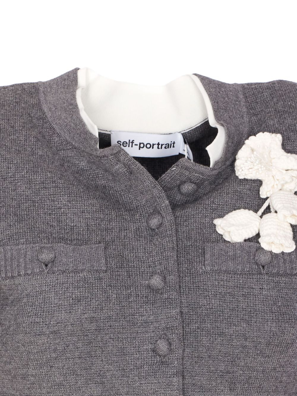 crochet-flower button cardigan - 3