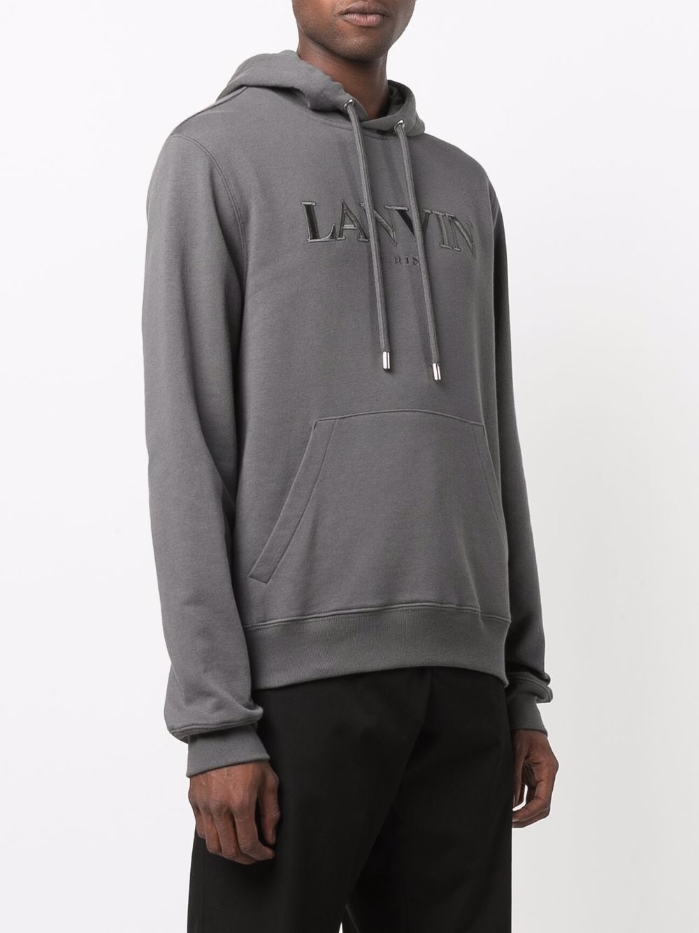 embroidered logo hooded sweatshirt - 3