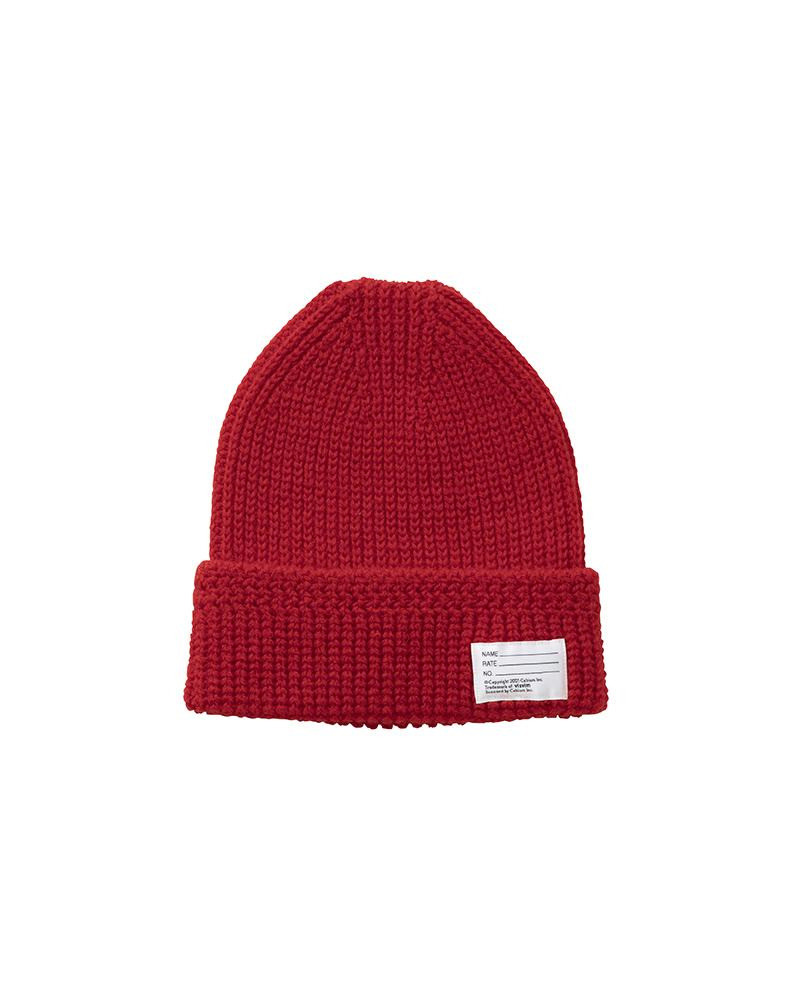 KNIT BEANIE (WOOL) RED 1