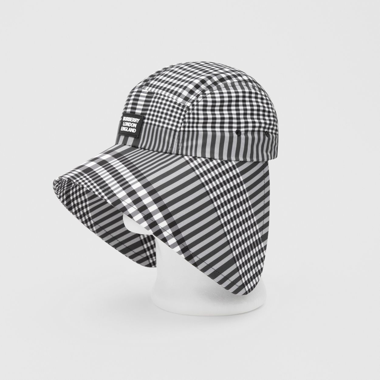 Logo Appliqué Check Bonnet Cap - 8