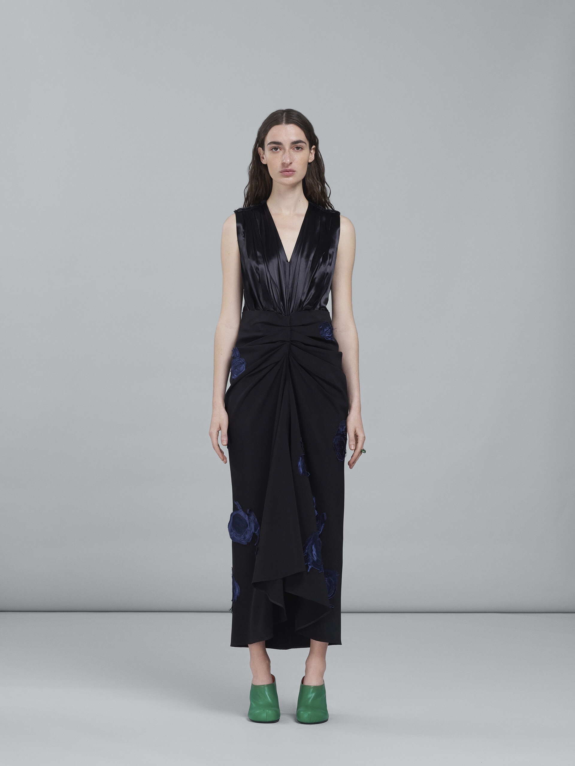 EMBROIDERED STRETCH CADY DRESS - 2